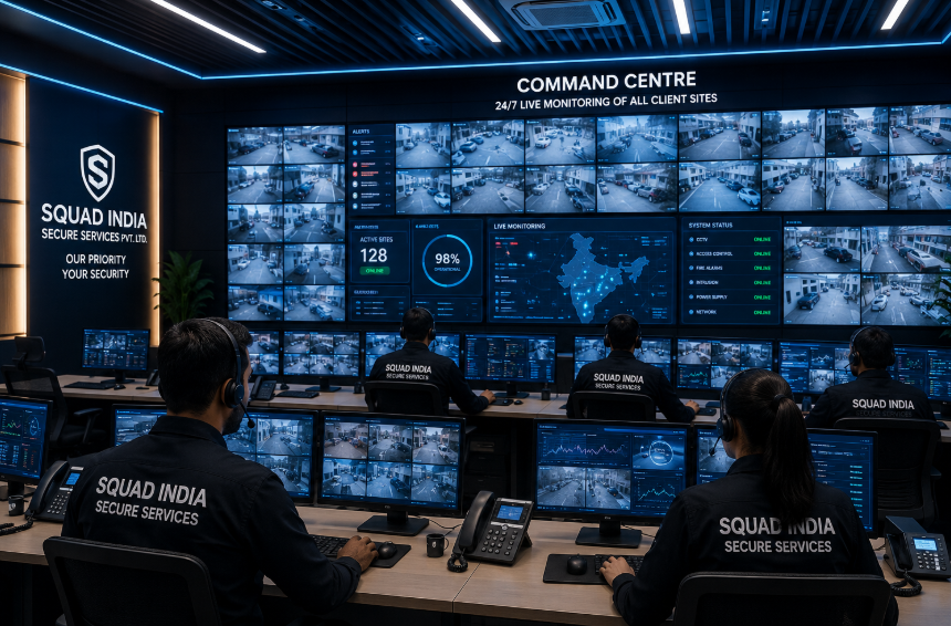 Squad India 24/7 command and monitoring centre in Bengaluru